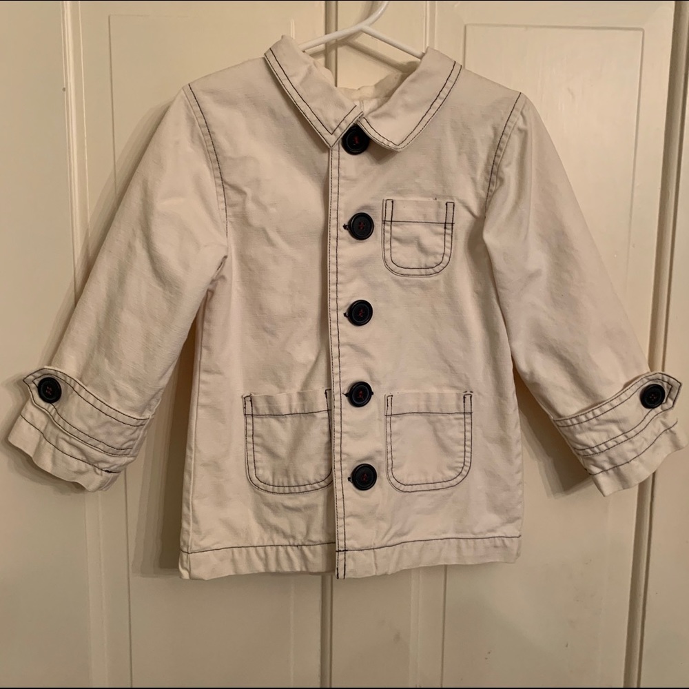 Olive Juice little girl navy and cream jacket